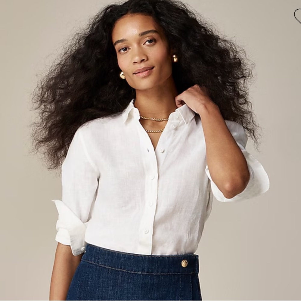J. Crew Wren slim shirt in oat Baird McNutt Irish linen